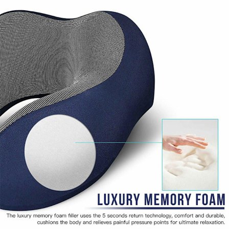U-formad kudde Memory Foam Rebound Nackstöd Nackstöd för resor Flygplan Sova