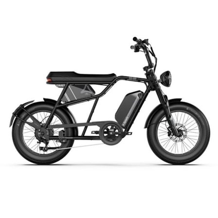 A-Spadz CAVET Air Fatbike Elektrisk – Med fodstøtter – 20 Tommer – Motor 250W – 7 Gear – Rækkevidde 100 km – Sort