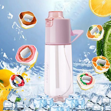 750 ml duftvannflaske med 6 smakskapsler, lekkasjesikker med sugerør, egnet for utendørs sport, barnegavene