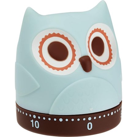 OWL køkkenur, mekanisk, sjov, retro, gummieret plast, L