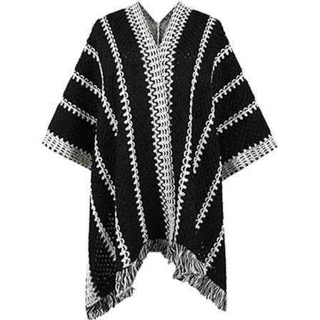 Naisten viitta Viitta Huivi Erittäin suuri Talvi Lämmin Cardigan Painettu Peitto Cardigan Viitta Neule Viitta Takki Naisten Viitta(musta)