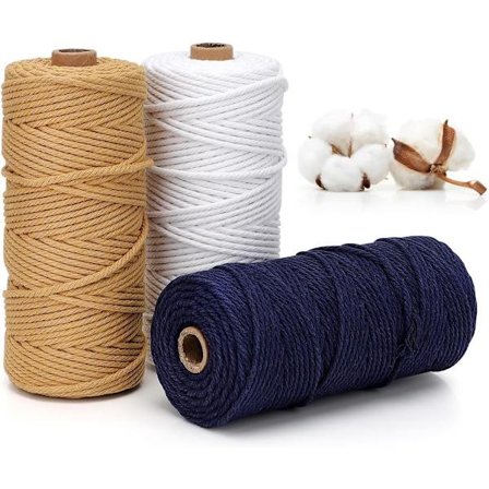 3 Farver Macrame Garn, Macrame Reb 3mm X 100m Naturlig Macrame Co