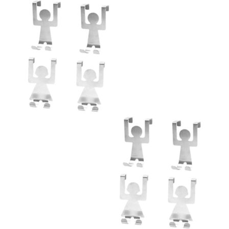 8 stk. figurformede veggkroker, kraftige over-dør-kroker, badehåndklekroker