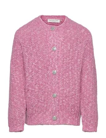 Cardigan Ls Stickad Tröja Cardigan Rosa Rosemunde Kids