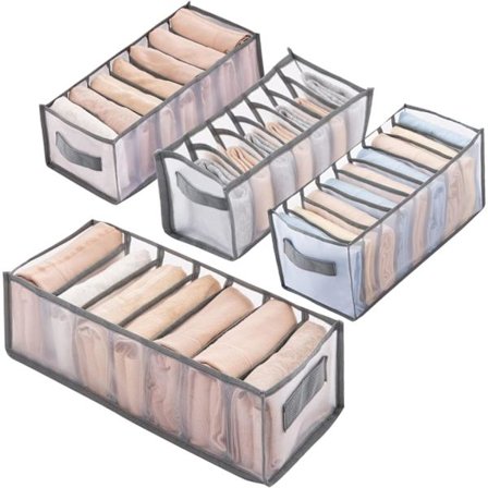 4 stk (7 ruter 36 cm lang) Foldbar Oppbevaringsboks Jeans Oppbevaringsboks D