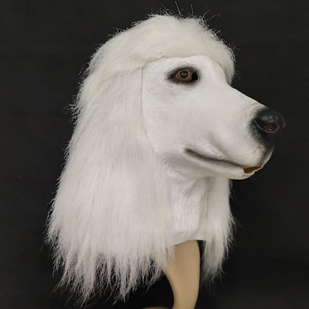 Puddel Maske Høj Kvalitet Jule Dyredekorationer Vip Hunde Maske Cosplay Festforestilling Fuld Hovedrekvisit