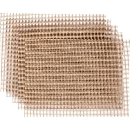 Sæt med 5 BBQ-bagemåtter Rektangulær Grillmåtte Skridsikker Genanvendelig Skærbar Ovn-måtte til BBQ, Brun, 40x30cm