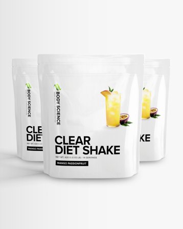 3 x Body Science Clear Diet Shake - Mango Passionfruit - 420g