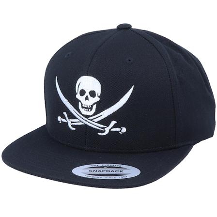 Iconic - Černá snapback Kšiltovka - Jolly Roger Pirate Black Snapback @ Hatstore