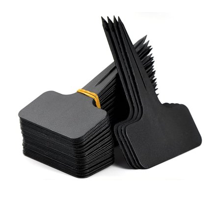 (Sort) 100 stk. Udendørs Have Etiketter Plastik Plante Markører T-Type Plastik Grøntsags Have Etiketter med Vandfast Pen Genanvendelig Mærkning og 