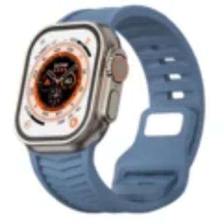 Silikon Rem Til Apple Watch Band Ultra 2/1 49Mm Serie 9 8 7 45Mm Sport Blødt Armbånd Iwatch 6 5 4 3 Se 44Mm 42Mm Bælte Correa. Blue 49mm