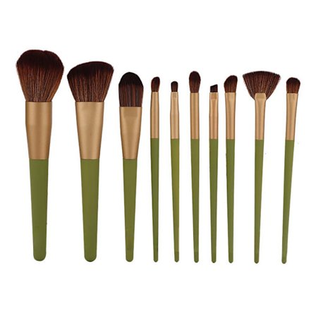 MAANGE 10 kpl Meikkisiveltimen Sarja Mikrokivikuitu Meikki Sivellin Sarja Vihreä