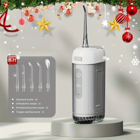 Vannfloss - Trådløs Oppladbar Tannspyler Med 3 Moduser, Inntrekkbar Tank Og Kraftig Batterilevetid For Hjemme Og Reise Tannpleie, Braces (FMY)