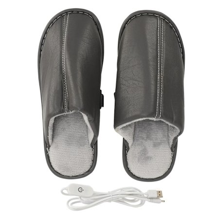 Elektriske oppvarmede tøfler USB Herre Elektriske Oppvarmede Tøfler 3 Trinn for Vinter Kaldt Vær Størrelse 44‐45