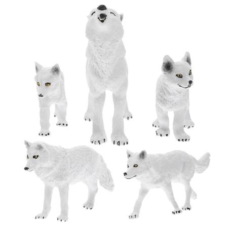 5-pack Vargmodell Simulerad Varfigur Barn Varstaty Leksak Var Kognitionsmodell Varleksak Vit8 White 8.5X7.5X2.7CM