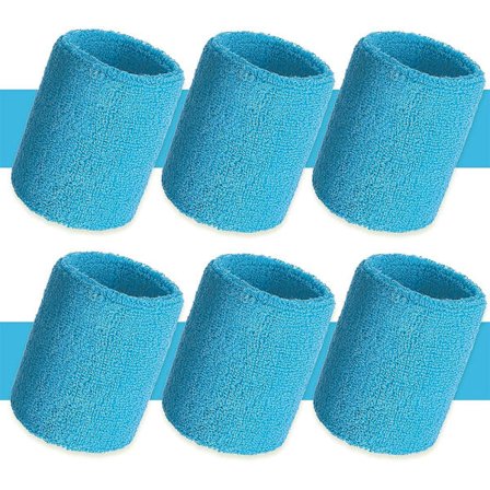 6-delt sett med armbånd, tennisarmbånd, fotball basketball armbånd, løpearmbånd, svettebånd