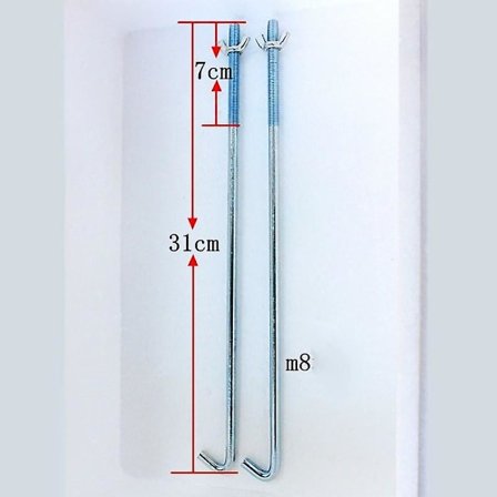 Batterifestebrakett i aluminiumslegering for bilfestelåstilbehør - 8 tykke 31cm kroker to (1 stk)