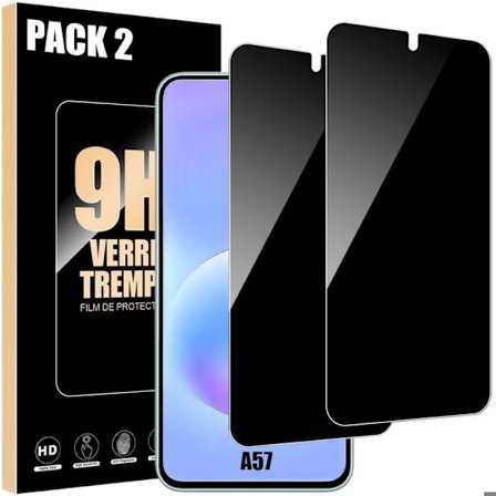 2x Tempered Glass til Samsung Galaxy A57 5G - Beskyttelsesglas mod Spionage