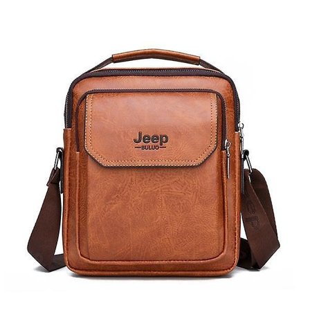 Herr Axelväska Messenger Bag Herr Dragkedja Herr Väska Hög Kapacitet(Brun)