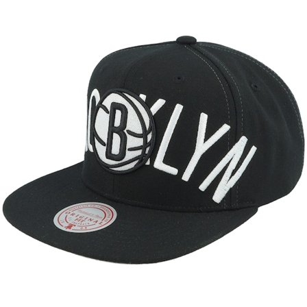 Mitchell & Ness - NBA Sort snapback Kasket - Brooklyn Nets Full Frontal Black Snapback @ Hatstore