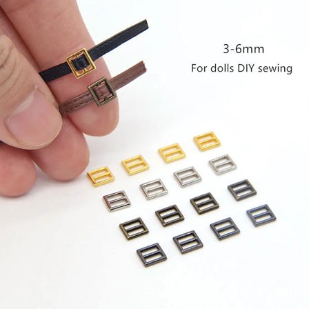 30pcs Mini Buttons For DIY Handmade Doll Clothes Doll Leather Belt Buckle for 1/12 1/6 Doll DIY Sewing