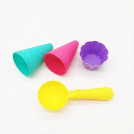 3 Sett Strandleker for Barn: Iskremkjeglemodell Strandleker Iskremkopp for Barn Utendørs Lek ved Sjøen