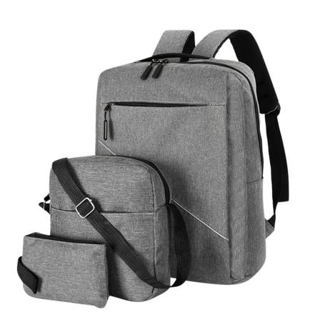 Modetrender Tredelt Rygsæk Rygsæk Mandlig Forretning Usb Opladning Laptop Taske Højkapacitet Studerende B Gray