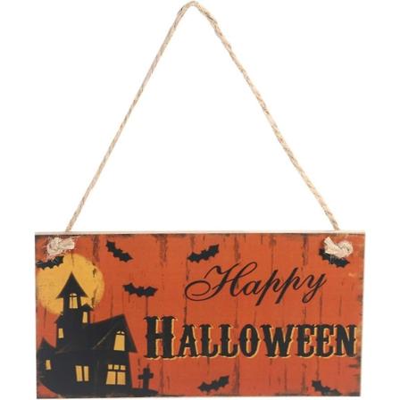 Halloween graverade plaketter Happy Halloween rektangel hängande väggskylt dekoration