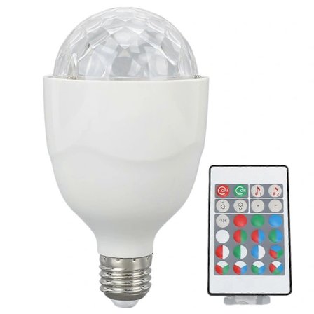 Diskolampe E27 Lydaktiveret Fjernbetjening RGB LED Stroboskoplampe til Fest Bryllup Bar