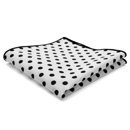 Mouchoir de poche en coton blanc à pois pour hommes - Pochettes de costume à motifs