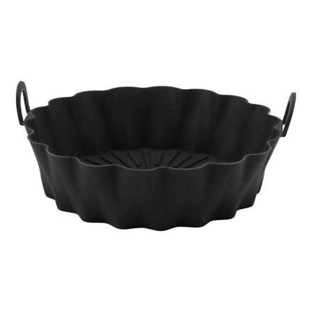 7,5 tommers gjenbrukbare silikon airfryer-innlegg matkvalitet non-stick svart