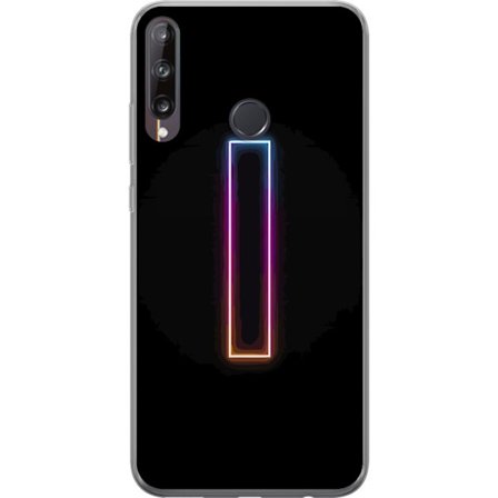 Kompatibel Mobilcover til Huawei Huawei P40 lite E Minimalistisk neonbogstav I i regnbuefarver mod mørk baggrund