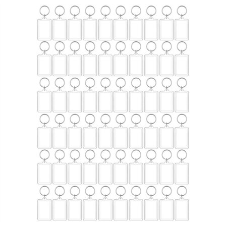 Akryl nøglering med foto, nøglering med klips, personlig nøglering i klar akryl med tomt foto