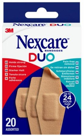 Nexcare Plaster DUO Plaster Maxi Assorteret 20 stk, Medicin & Pleje, Plastre, Sårplastre