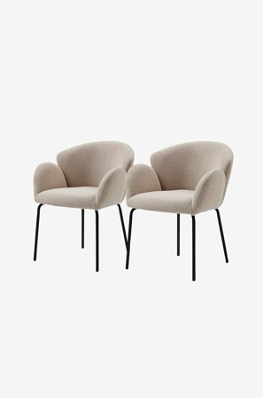 Homeroom Collection - Bernhard 2-pakning spisestol - Beige - Stoler - Fra Homeroom