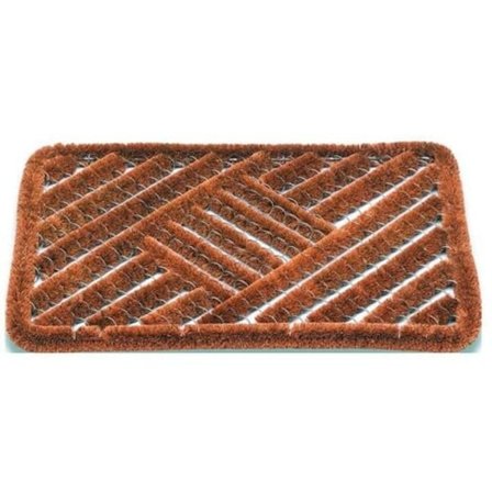 Dørmåtte med børster i kokos naturlig kokos/stål L390xl590xS30 mm