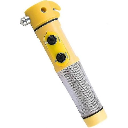 Multifunksjonell Bilhammer Bil Nødhammer Vindusknuser Og Setebelteskjærer Bil Rømningsverktøy Med Lommelykt Og Beacow Li