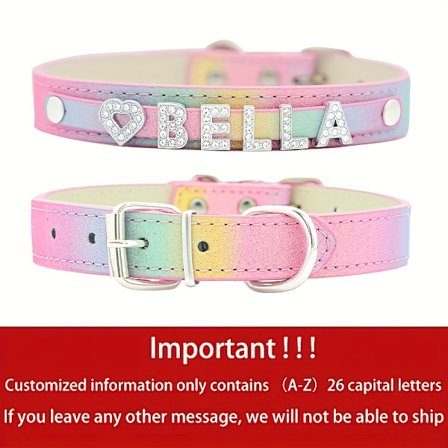 Personligt PET hundehalsbånd med DIY bogstavdesign og materiale, tilpasselige halsbånd til katte og hunde[D]