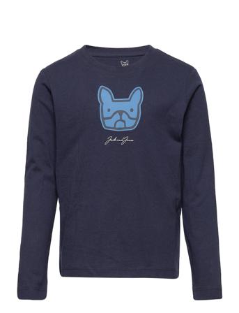 Jorcomrade Tee Ls Crew Neck Fst Jnr Langærmet T-shirt Blå Jack & J S