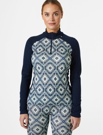 Helly Hansen W Lifa Merino Midw Gra 1/2 Zip - Blue - XS