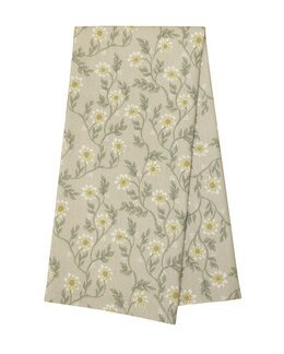 Keittiöpyyhe Fanny pienikukkaisella kuosilla ja röyhelöllä 1 kpl beige