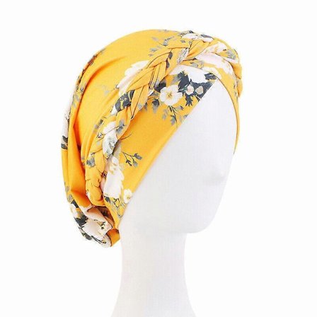 Dame Hovedtørklæde Kræft Chemo Hovedbeklædning Blomsterprint Soveturbanhatte (FMY)