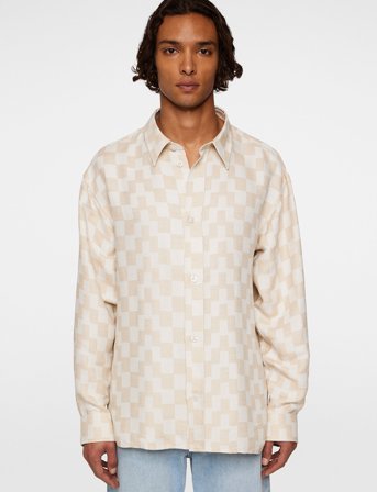 J. Lindeberg Howard Jacquard Shirt - Beige - M