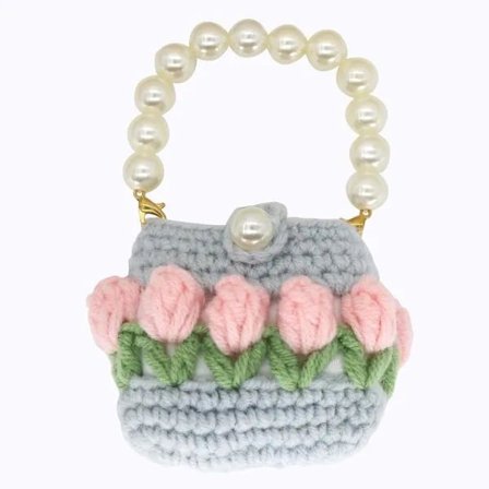 Håndlavet Hæklet Tulipankæde Høretelefonetui Kompatibelt med AirPods 3. Generation