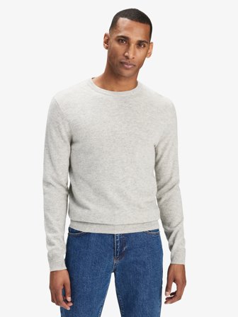 John Henric Men's Grey Cashmere Jumper Size XXL