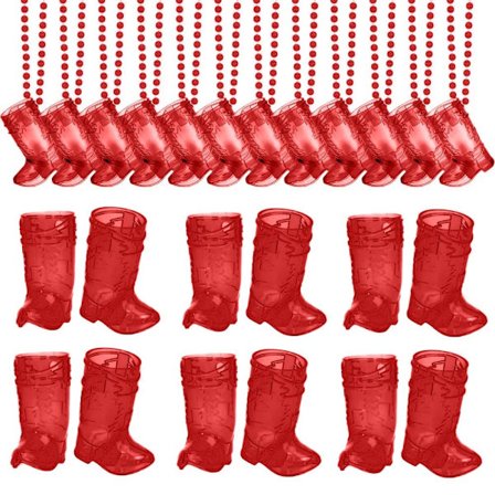 10 Stk Mini Cowboy Boot Briller Western Cowboy Briller ROSE RED