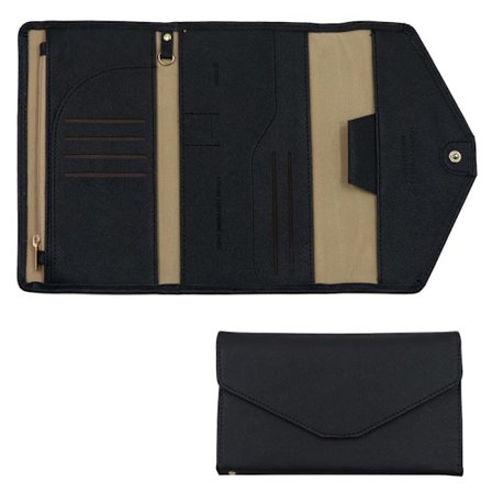 Multifunktionel Rejsepung, RFID-blokerende Rejsepung Pas Holder, Dokument Organizer Pas Cover Etui til Pas, Kreditkort (Sort)