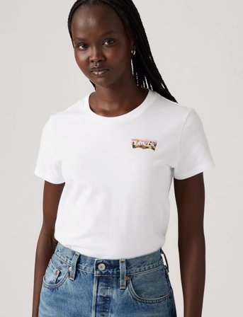 Levi's The Perfect Tee Joshua Tree Sc - White - S