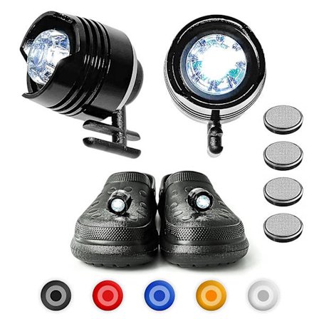 Forlygter til Crocs, 2 stk. LED-lys til Crocs sko dekoration, sjove Crocs charms sko lys praktisk camping