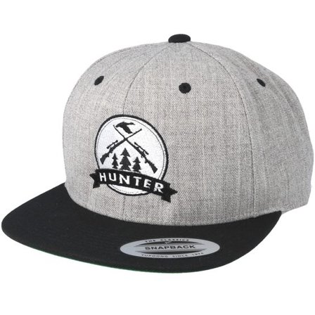 Hunter - Grå snapback Keps - Rifles Badge Grey/Black Snapback @ Hatstore